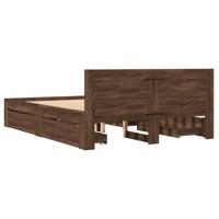 Bedframe met hoofdeinde bruin eikenkleur 120x190 cm - thumbnail