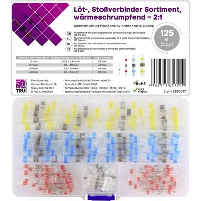TRU COMPONENTS T25C047 Stootverbinder Met krimpkous 0.25 mm² 6.0 mm² Volledig geïsoleerd Wit, Rood, Blauw, Geel 125 stuk(s) TRU COMPONENTS T25C047 Stootverbinder Met krimpkous 0.25 mm² 6.0 mm² Volledig geïsoleerd Wit, Rood, Blauw, Geel 125 stuk(s)