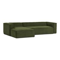 Kave Home Loungebank 'Blok' Rib, Links 330cm, kleur Donkergroen - thumbnail