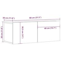 Tv-meubels 2 st wandgemonteerd 80x30x30cm artisanaal eikenkleur - thumbnail