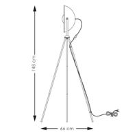 Klassieke vloerlamp Letal | 66/66/148cm | Zwart/Goud | staande lamp geschikt voor E27 LED lichtbron | met voetschakelaar - thumbnail