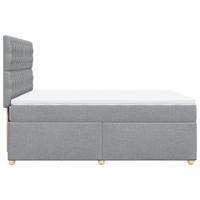 Boxspring met matras stof lichtgrijs 140x190 cm - thumbnail