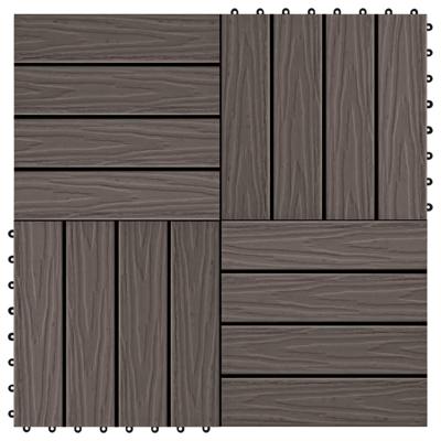 Terrastegels diep relif 30x30 cm 1 m HKC donkerbruin 11 st