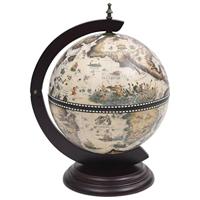 Globebar tafelmodel eucalyptushout wit - thumbnail