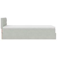 Ottoman bed met matras 100x200 cm fluweel lichtgrijs - thumbnail