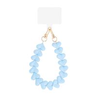 Telefoonkoord hartjes lichtblauw - thumbnail