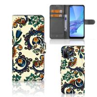 Wallet Case OPPO A53 | OPPO A53s Barok Flower - thumbnail