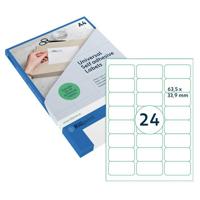 Etiket rillprint 63.5x33.9mm mat transparant 600st - thumbnail