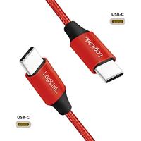 USB 2.0 aansluitkabel, USB (type C) naar USB (type C) rood, 1m - thumbnail