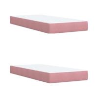 Boxspring met matras fluweel roze 200x200 cm - thumbnail