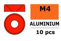 Sluitring M4 "Rood" voor verzonken schroeven, Aluminium (10st) - thumbnail
