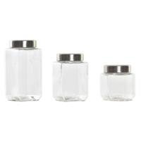 Set van 3 Potjes DKD Home Decor 750 ml 8,5 x 8,5 x 18 cm - thumbnail