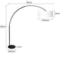 Steinhauer BooglampStresa zwart met lampenkap wit - 9832ZW - thumbnail