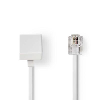 Telecomverlengkabel | RJ11 male - RJ11 female | 5,0 m | Wit