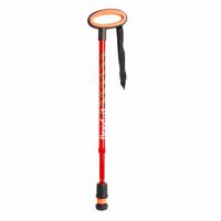 Wandelstok met ovalen handvat - opvouwbaar | Hoogte handvat: 83,7 - 93,7 cm | Flexifoot | Schokabsorberend | Rood | PR30046-RD - thumbnail