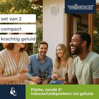 Set van twee waterbestendige konische 5 inch luidsprekers met rooster 80w / 8 ohm (1 paar) Velleman - Velleman - thumbnail