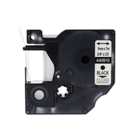 Rillprint compatible D1 tape voor Dymo 40910, 9 mm, zwart op transparant - thumbnail