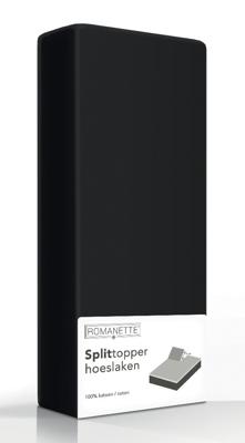 Split-Topper Hoeslaken Romanette Zwart-160 x 210 cm Split-Topper Hoeslaken Romanette Zwart-160 x 210 cm