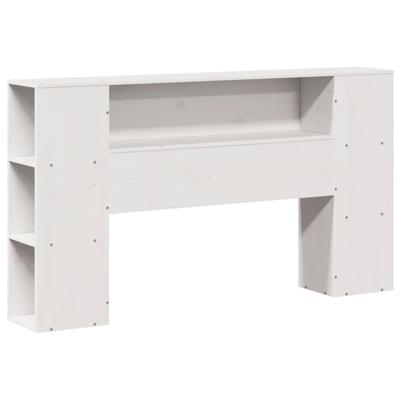 Bed met boekenkast zonder matras grenenhout wit 150x200 cm - thumbnail