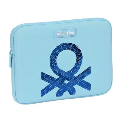 Laptophoes Benetton Sequins Licht Blauw (31 x 23 x 2 cm)