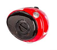 Spaarpot motorhelm rood, gemaakt van poly, 14x11x11 cm - thumbnail