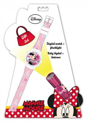 Disney horloge en zaklamp Minnie Mouse junior 2 delig