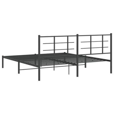Bedframe met hoofdbord metaal zwart 183x213 cm Bedframe met hoofdbord metaal zwart 183x213 cm