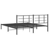 Bedframe met hoofdbord metaal zwart 183x213 cm - thumbnail