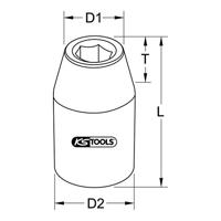 KS Tools 918.1266 9181266 Bitadapter Aandrijving 1/2 (12.5 mm) 38 mm 1 stuk(s) - thumbnail