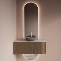Spiegel Gliss Design Selene Tweedelig met Indirecte LED Verlichting en Verwarming 50x120 + 50x25 cm - thumbnail