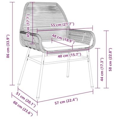 Tuinstoelen 2 st met kussens poly rattan grijs - thumbnail