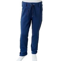 Kinderbroek met zwarte bies 140 marineblauw - thumbnail
