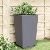 Plantenbakken 4 st 32,5x32,5x57 cm polypropeen grijs - thumbnail