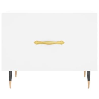 Salontafels 2 st 50x50x40 cm bewerkt hout wit