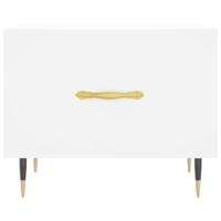 Salontafels 2 st 50x50x40 cm bewerkt hout wit - thumbnail