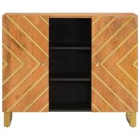 Dressoir 90x33,5x75 cm massief mangohout bruin en zwart - thumbnail