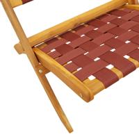 Tuinstoelen 2 st inklapbaar met tafel massief hout rood - thumbnail