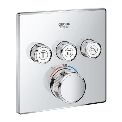 GROHE Grohtherm smartcontrol afdekset douchethermostaat met omstel 3x vierk.chr 29126000