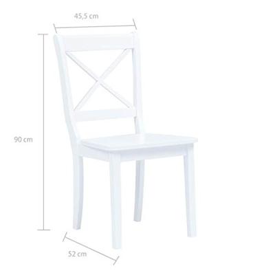 Eetkamerstoelen 4 st massief rubberwood wit
