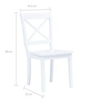 Eetkamerstoelen 4 st massief rubberwood wit - thumbnail