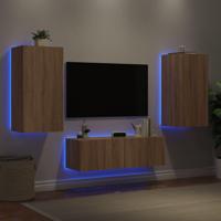 3-delige Tv-wandmeubelset met LED-verlichting sonoma eikenkleur - thumbnail