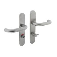 Deurkruk rond op verdekt schild WC72/8 stiftbediening + nokken 7mm EN1906 - thumbnail