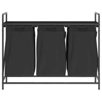 Wasmand 3 vakken met plank zwart eikenkleurig - thumbnail