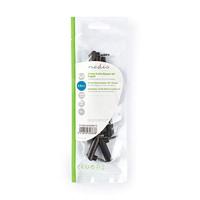 Stereo-Audioadapter - 3,5 mm Male - 3,5 mm Female - Vernikkeld - 90° Gehoekt - Metaal - Zwart - 10 Stuks - Polybag - thumbnail