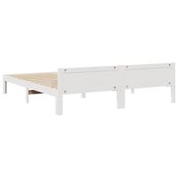Bedframe zonder matras massief grenenhout wit 160x200 cm - thumbnail