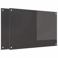 VidaXL Keuken spatscherm 2 pcs donkergrijs 90 x 60 cm gehard glas - thumbnail