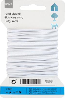 HEMA Rond elastiek 10m wit