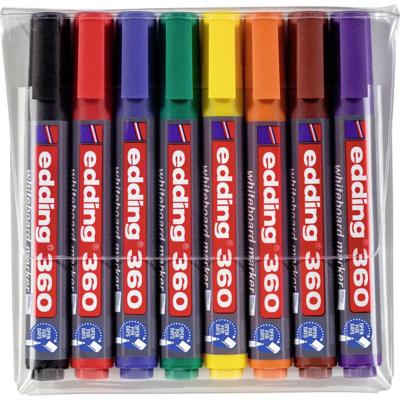 edding whiteboardmarker 360, etui met 8 stuks in geassorteerde kleuren edding whiteboardmarker 360, etui met 8 stuks in geassorteerde kleuren