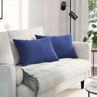 VidaXL Sofa kussens 2 stuks politieblauw 60 x 40 cm cordstof - thumbnail