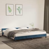 Bedframe met hoofdeinde fluweel donkerblauw 200x200 cm - thumbnail
